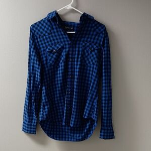Polo by Ralph Lauren Blue and Black Casual Button Down Shirt